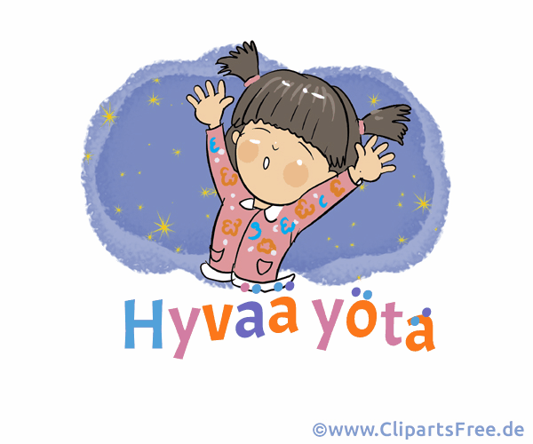 Gute Nacht auf Finnisch Gif-Animation