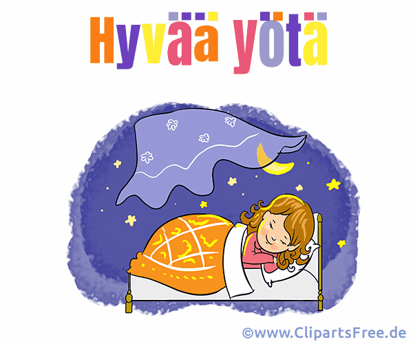 Gute Nacht Glückwunsch auf Finnisch