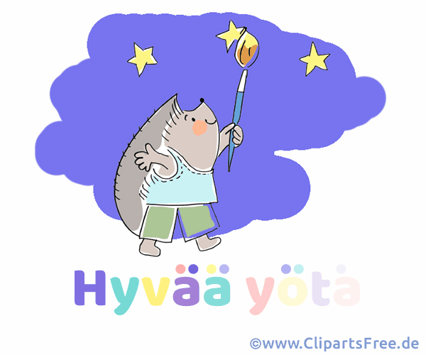 Gute Nacht Gruß auf Finnisch