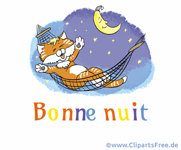 Animation Gute Nacht in französischer Sprache