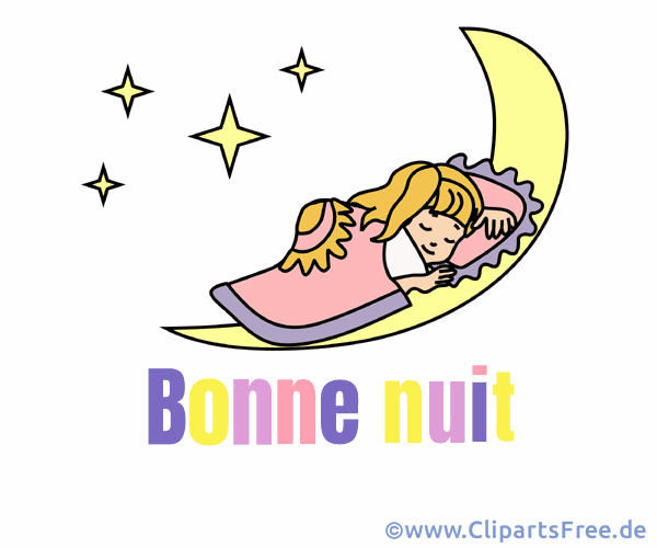Clipart Gute Nacht auf Französisch