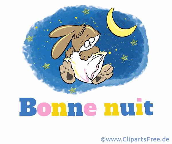 Gute Nacht auf Französisch Bild, Gif, Illustration