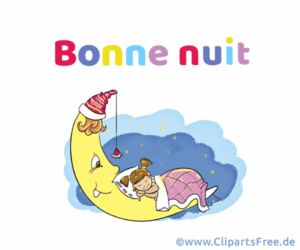 Gute Nacht auf Französisch E-Karte