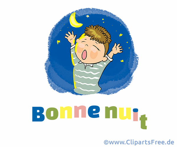 Gute Nacht Spruch auf Französisch animiertes Bild
