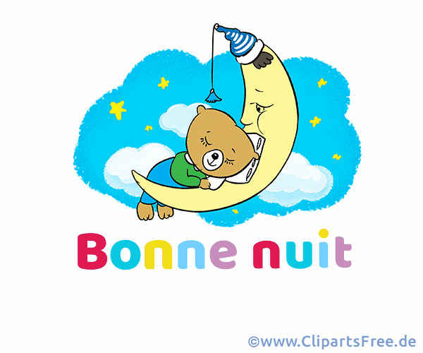 Gute Nacht Wunsch auf Französisch zum Teilen im Internet