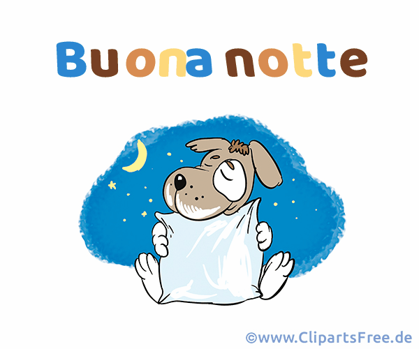 Grußkarte Gute Nacht auf Italienisch