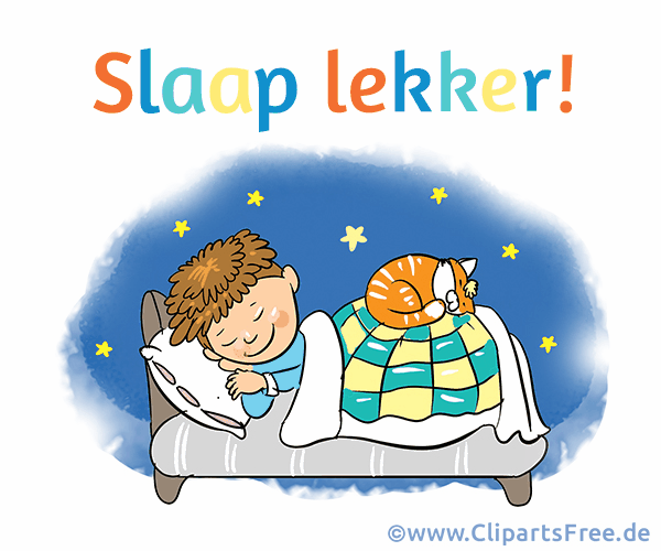 Animierte Grusskarte mit Gute Nacht Wunsch auf Niederländisch