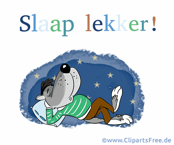 Gute Nacht auf Niederländisch Gif, Bild, Clipart
