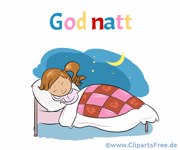 Animierte Grußkarte Gute Nacht auf Norwegisch