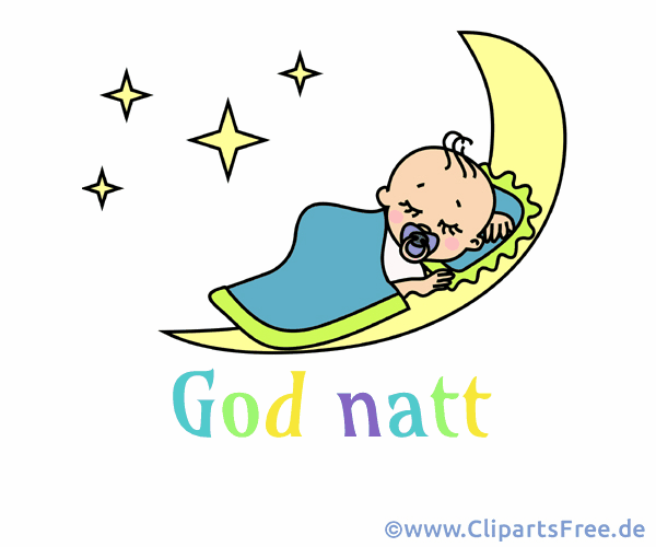 Gif-Bild Gute Nacht auf Norwegisch für Kinder