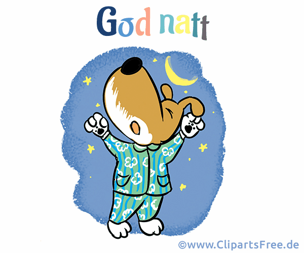 Gute Nacht auf Norwegisch Bild, Clip Art, Grusskarte