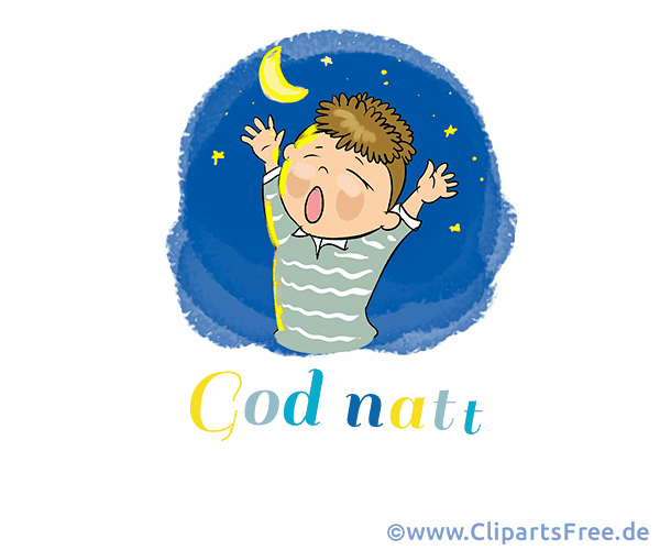 Gute Nacht auf Norwegisch Gruß für Kinder