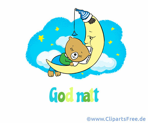 Gute Nacht auf Norwegisch Grusskarte