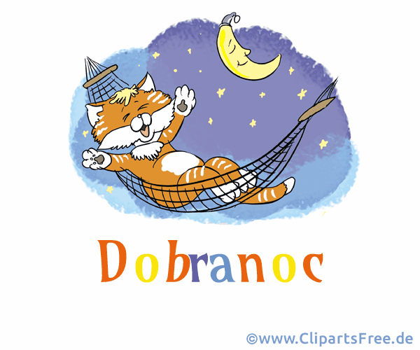 Grußkarte mit Text Gute Nacht auf Polnisch