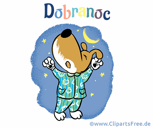 Gute Nacht Wunsch auf Polnisch - Animierte Bilder für Kinder