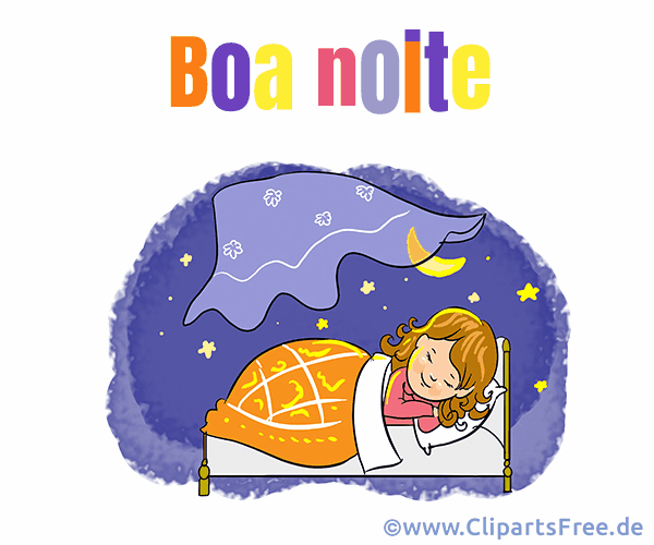 Gute Nacht auf Portugiesisch - schöne Bilder für Kindergarten