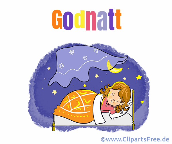 Animiertes Gif Gute Nacht auf Schwedisch