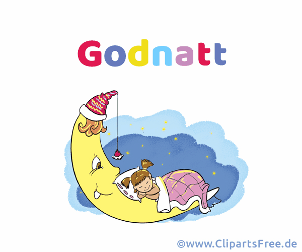 E-Karte Gute Nacht auf Schwedisch animiert