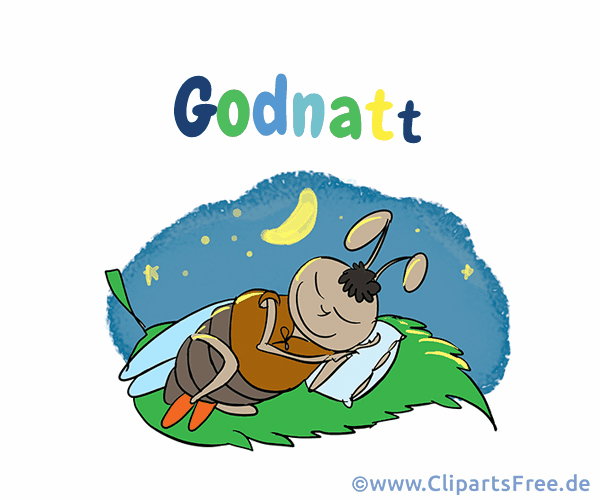 Gute Nacht auf Schwedisch Grusskarte mit animiertem Text