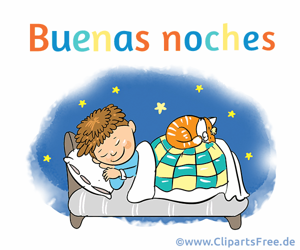 Gute Nacht auf Spanisch kostenlose Grusskarte