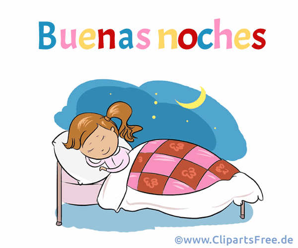 Schöne Karte mit Gute Nacht Gruß auf Spanisch