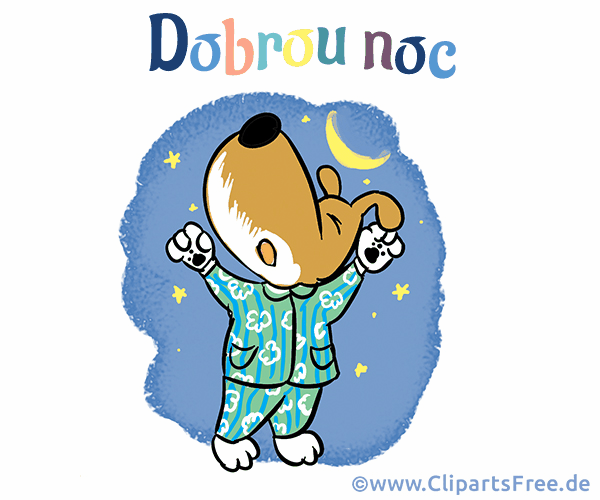 Comic-Bild Gute Nacht auf Tschechisch