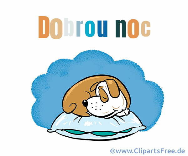 Gif-Animation Gute Nacht auf Tschechisch