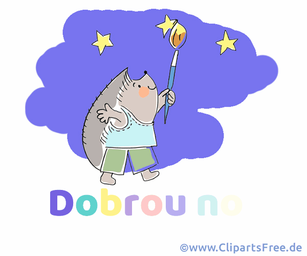 Gute Nacht auf Tschechisch Animation im Gif-Format