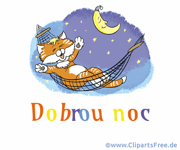 Gute Nacht auf Tschechisch Grusskarte zum versenden online