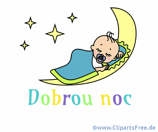 Gute Nacht Grüße für Kinder auf Tschechisch