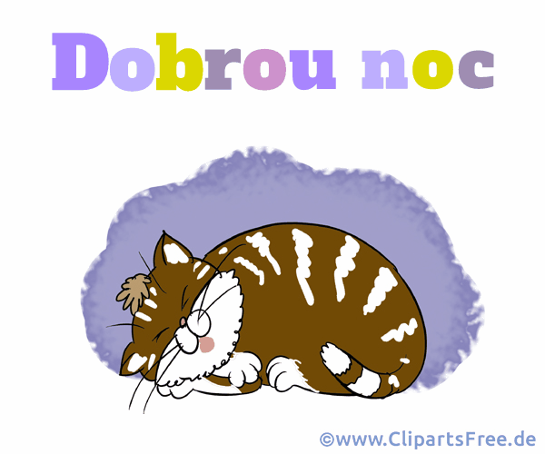 Gute Nacht Gruß auf Tschechisch zum Teilen in sozialen Netzwerken