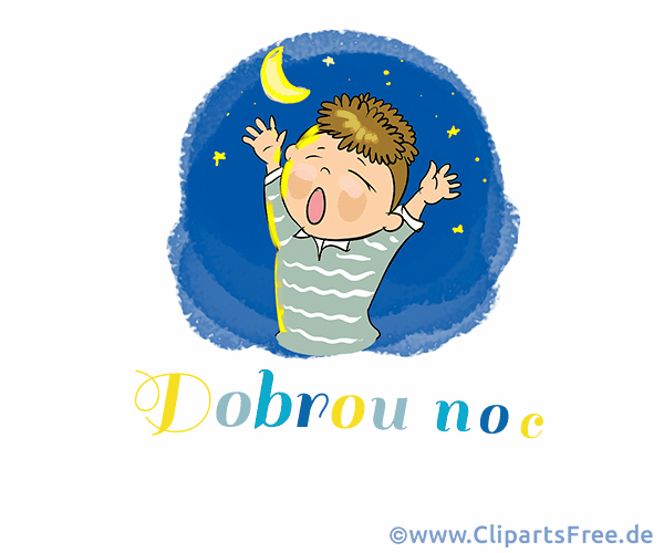 Wie sagt man Gute Nacht auf Tschechisch Gif-Animation
