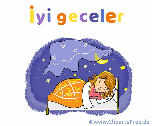 Bild mit Gruß Gute Nacht auf Türkisch