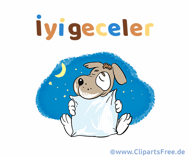 Gute Nacht Grußbild auf Türkisch