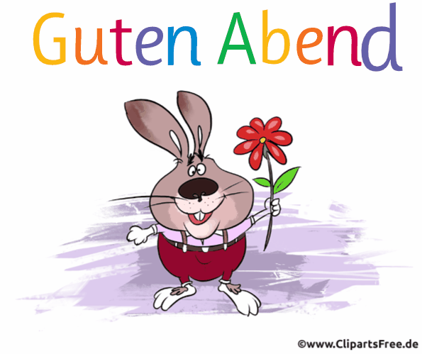 Animation Guten Abend mit witzigem Kaninchen - Gif Cliparts Animation Guten Abend mit witzigem Kaninchen - Gif Cliparts