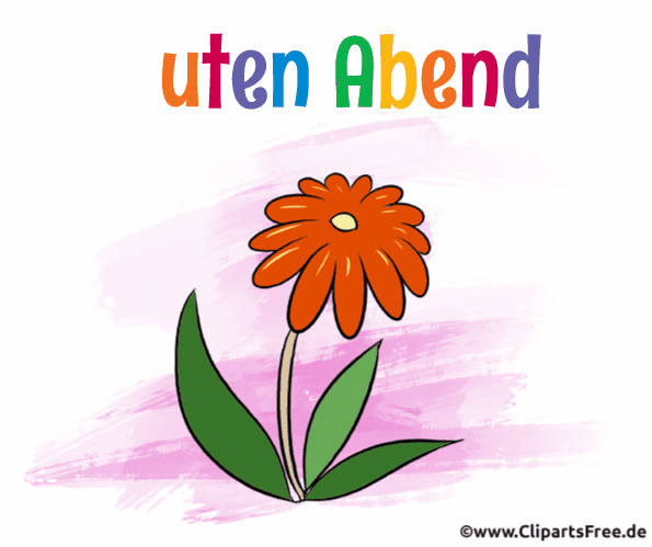 Guten Abend Gruss mit Blume - Gifs animiert