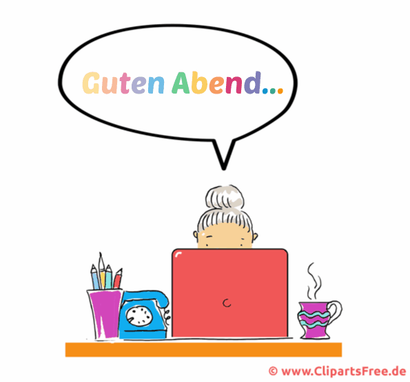 Guten Abend Grusskarte für soziale Netzwerke - Gif animiert