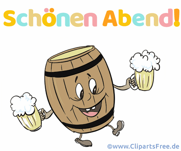 Guten Abend Karte Bierfass