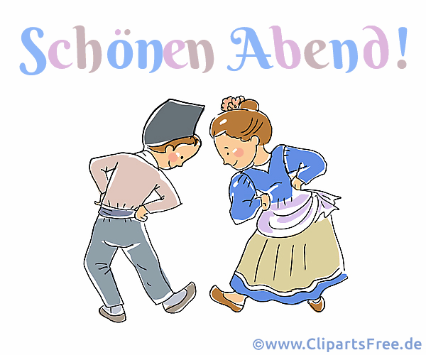 Tanzen in Trachten Guten Abend eCard