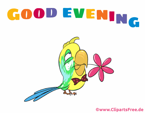 Animierte Grusskarte auf Englisch Guten Abend
