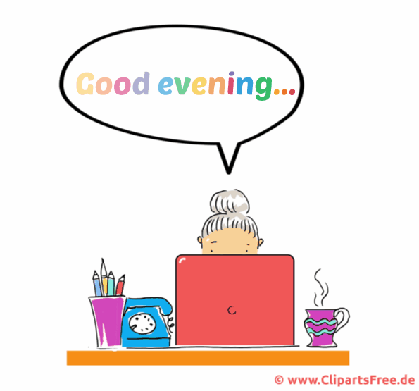 Chatten im Internet am Abend - Gif Clipart animiert