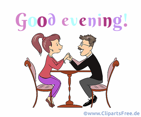 Guten Abend auf Englisch Date Clipart