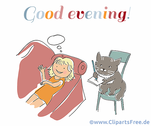 Guten Abend auf Englisch Gif, Bild, Clipart