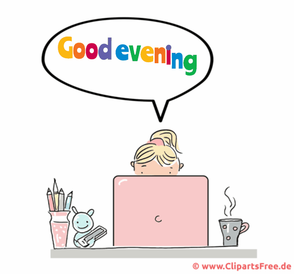 Guten Abend Grüße auf Englisch an Freunde verschicken - Gifs animiert