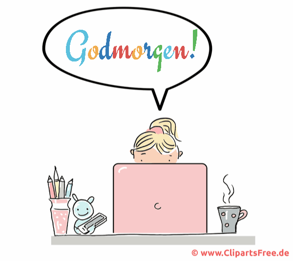 Dänischer Gruß zum guten Morgen als animierte Gif-Datei