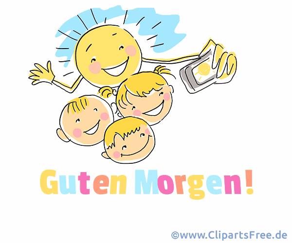 Guten Morgen Gruß mit Sonne und animiertem Text