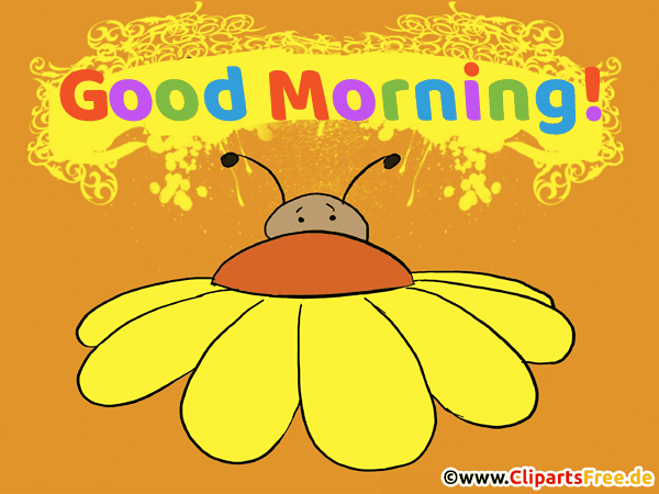 E-Karte mit Blume Guten Morgen auf Englisch animiert