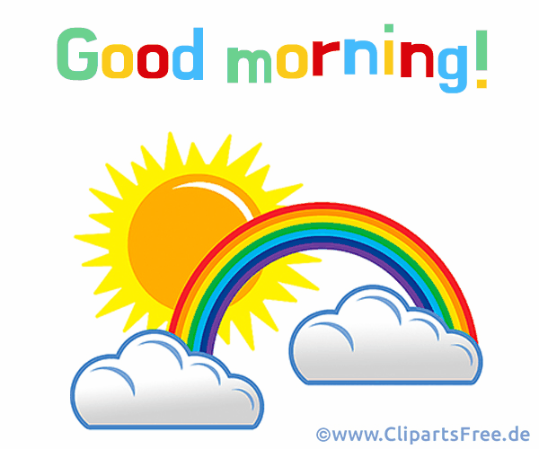 Regenbogengruss Guten Morgen in Englischer Sprache