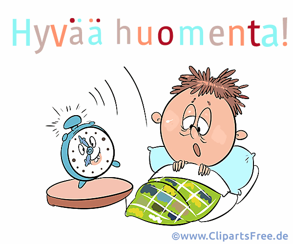 Guten Morgen auf Finnisch Grusskarte im Gif-Format