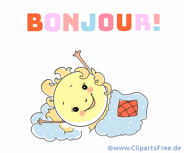 Guten Morgen auf Französisch Gif, Clipart, Bild